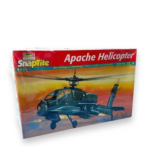 Snaptite Apache Helicopter Model Kit New Vintage Revell 1:72 Scale Sealed USA - Picture 9 of 10